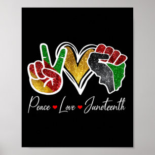 Love Juneteenth Black Pride Freedom 4th Of July Poster