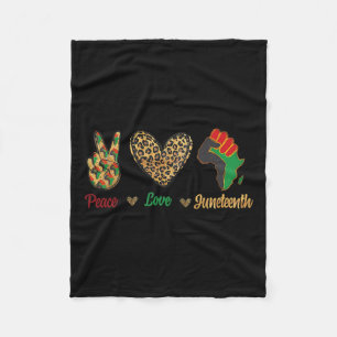 Love Juneteenth Black Pride Independence Day Leopa Fleece Blanket