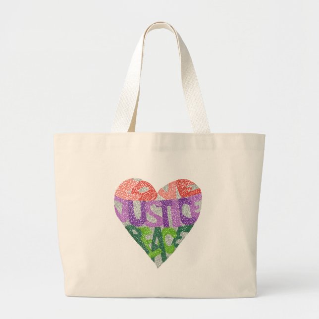 Love, Justice, Peace - Jumbo Tote (Front)