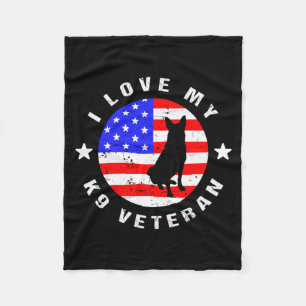 Love K9 Veteran - Military Police Dog Performance Fleece Blanket