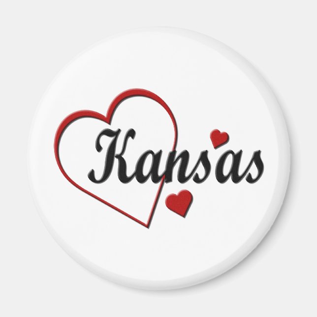 Love Kansas Hearts Magnet (Front)