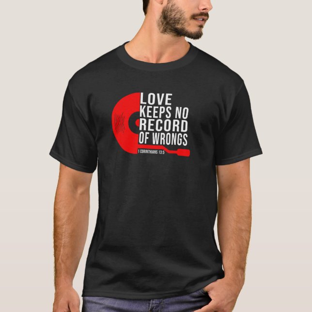 Love Keeps No Record of Wrongs Mens Red T-Shirt (Front)