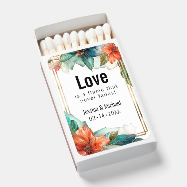 Love Keepsake  Hibiscus Serenade Paradise Matchboxes (Front Open)