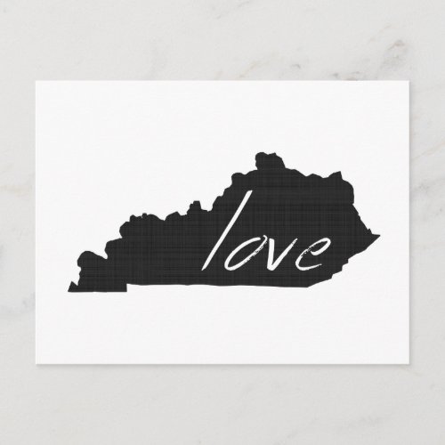Love Kentucky Map Shaped Antique Black Chalkboard Postcard