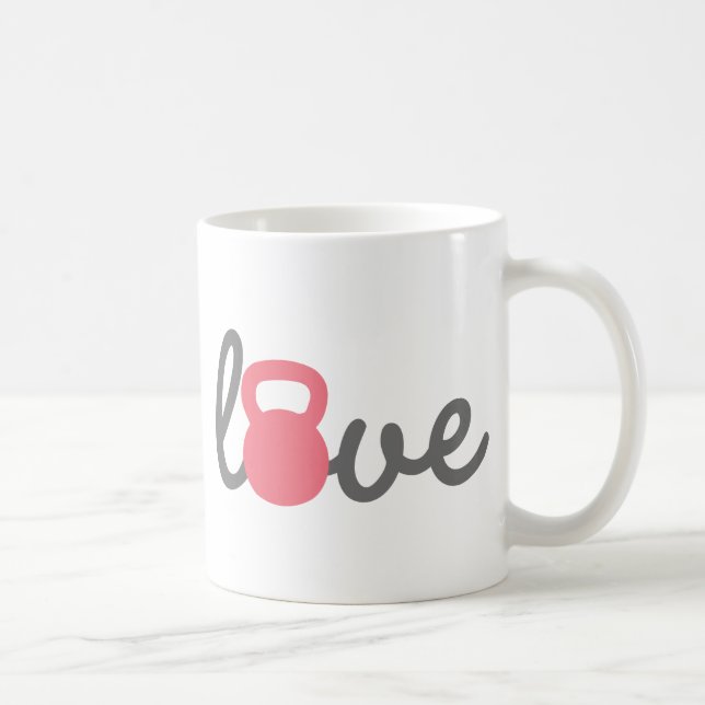 Love Kettlebell Pink Coffee Mug (Right)