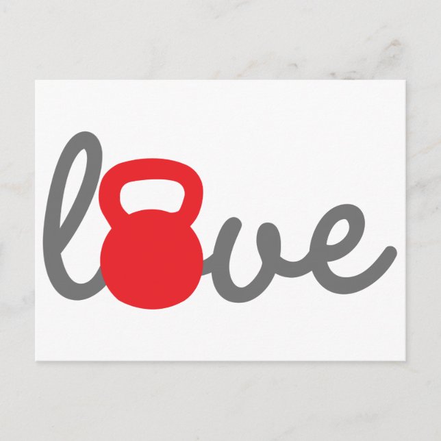 Love Kettlebell Red Postcard (Front)