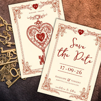 Love Key Love Save the Date Invitation