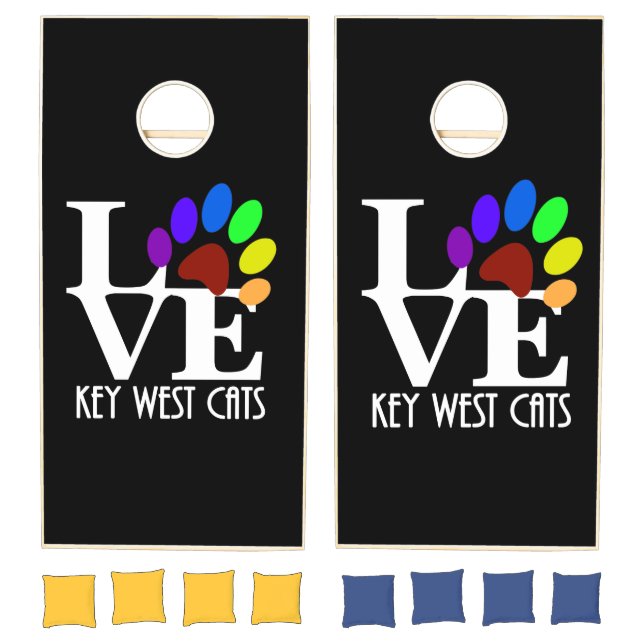 LOVE Key West Cats 6 Toed Cats (polydactyl) Cornhole Set (Set)