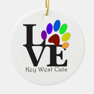 LOVE Key West Cats Ceramic Ornament