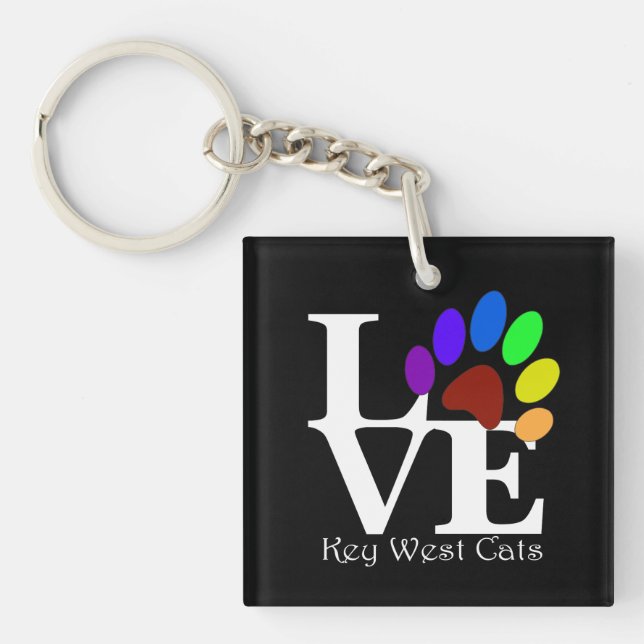 LOVE Key West Cats Keychain (Front)