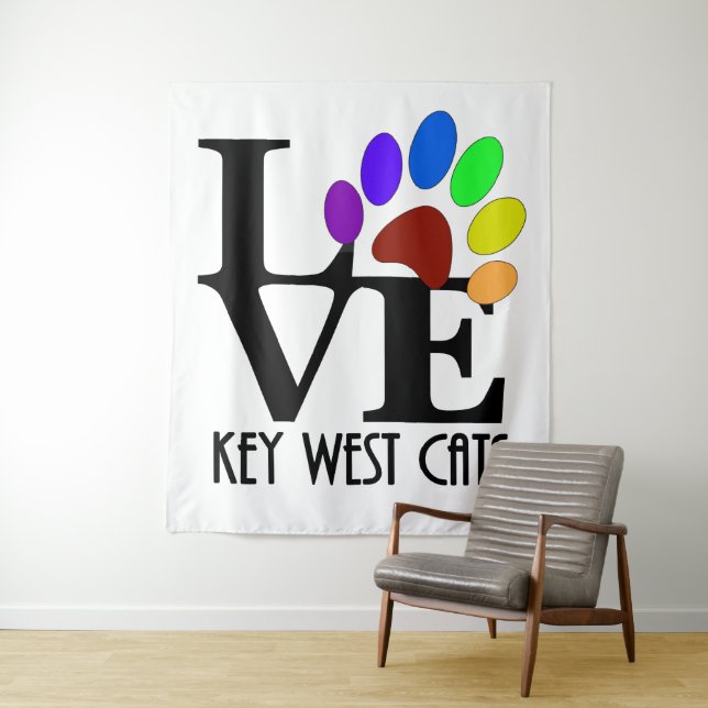 LOVE Key West Cats Tapestry (In Situ)
