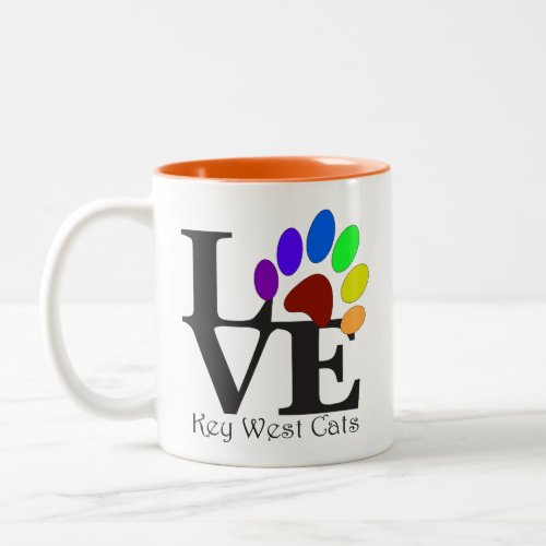 LOVE key West Cats Two_Tone Coffee Mug