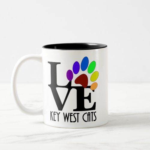 LOVE Key West six toed Cats 11oz Two_Tone Coffee Mug