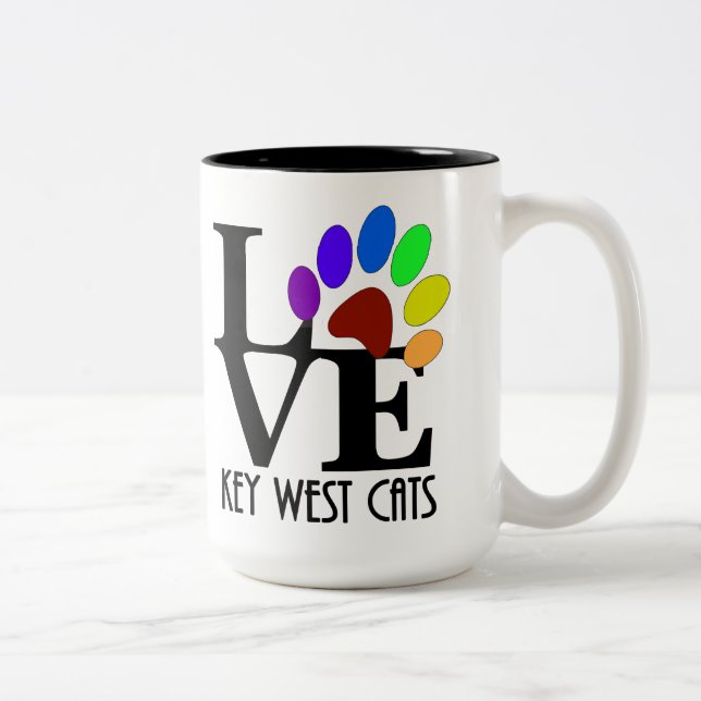 LOVE Key West (six toed) Cats 15oz Two-Tone Coffee Mug (Right)