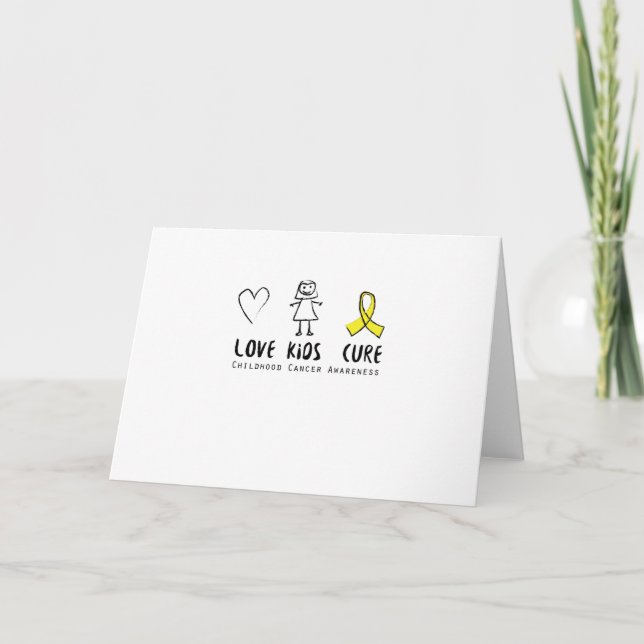 Love Kids Cure Childhood Cancer Awareness Suppor Card (Front)