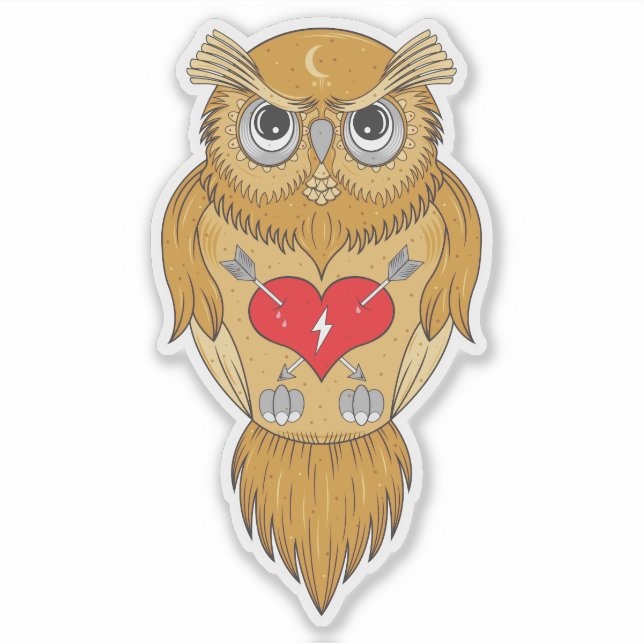 Love Kills | Owl Illustration Sticker (Front)