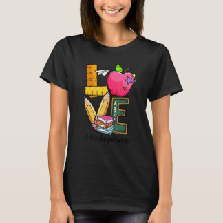 Love Kindergarten Squad Teacher Back To School Tea T-Shirt