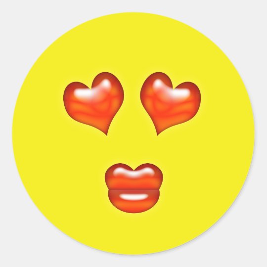 Love Kiss  Emoji  Classic Round Sticker  Zazzle com