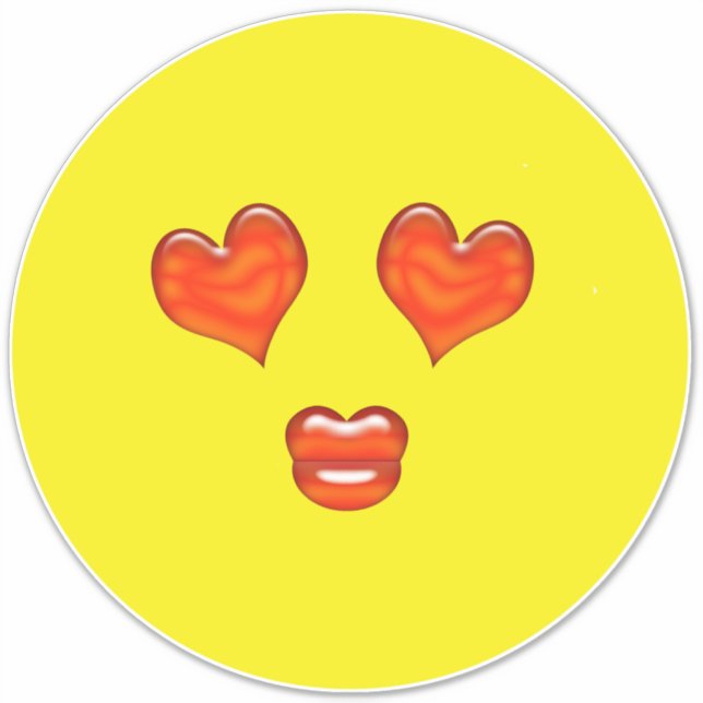 Love Kiss Hearts Emoji Sticker (Front)