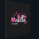 LOVE & KISSES Hot Pink Bat Mitzvah Sign-In Board Canvas Print<br><div class="desc">WELCOME!!! I can personally help you with your order! Ask me anything! EVERYTHING is customizable! All my designs are ONE-OF-A-KIND original pieces of artwork designed by me! You can only find them here! All colors, fonts and text can changed to match your desire. I can even do the Hebrew lettering...</div>