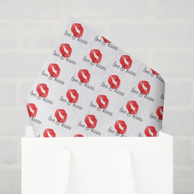 Love & Kisses Red LIps Tissue Paper (Gift Bag)