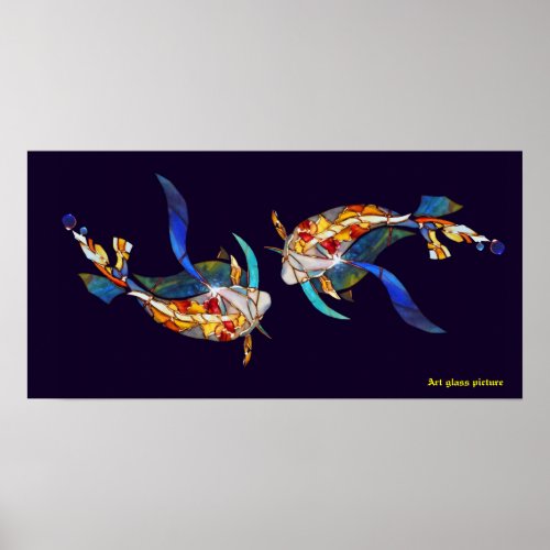 Love Kissing Koi fish Wedding Posters horizontal