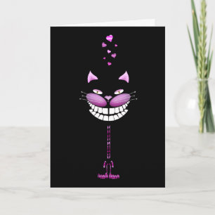 Love Kitty. Cute pink smiling cheshire cat Holiday Card