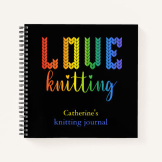 Love Knitting Colorful Cute Knitting Group Notebook