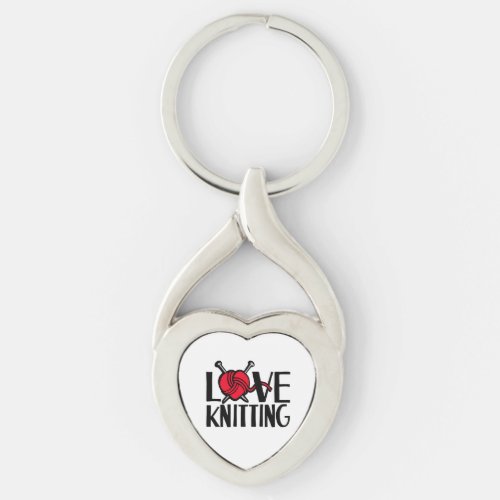 Love Knitting keychain