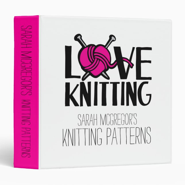 Love knitting Knitters Patterns yarn folder (Front/Spine)