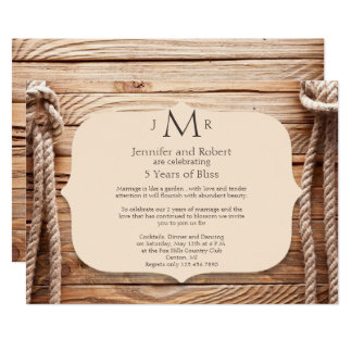 Love Knot 5th Wedding Anniversary Invitation