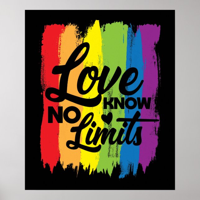 LOVE KNOWS NO LIMITS LGBT gay pride Poster (Front)