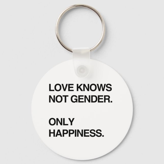 LOVE KNOWS NOT GENDER. ONLY HAPPINESS KEYCHAIN (Front)