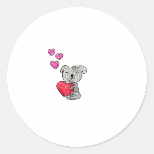 Love Koala Bear Classic Round Sticker (Front)