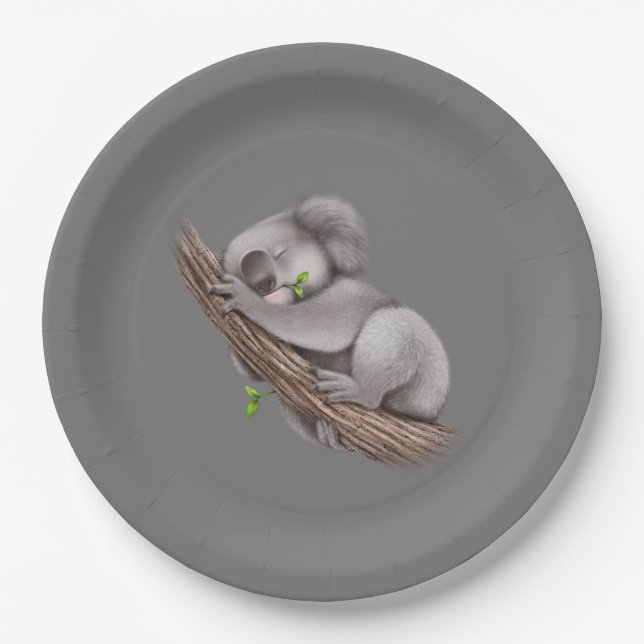 Love Koala Bears Paper Plates (Front)