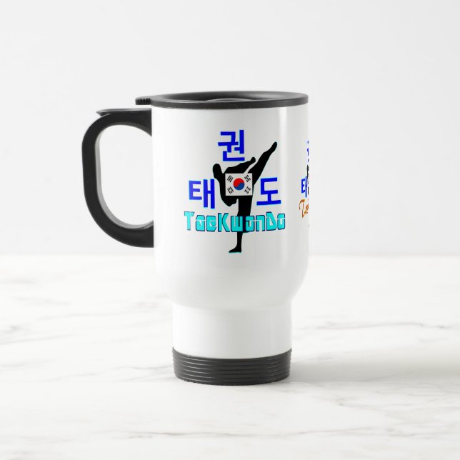 ❤☯✔Love Korean Martial Art-TaeKwonDo Travel Coffee Mug (Left)