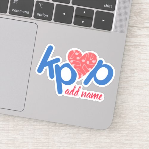 Love Kpop Name Sticker in Red  Blue