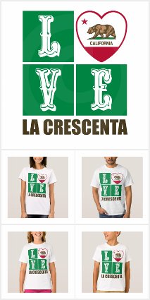 Love La Crescenta California State Flag Heart
