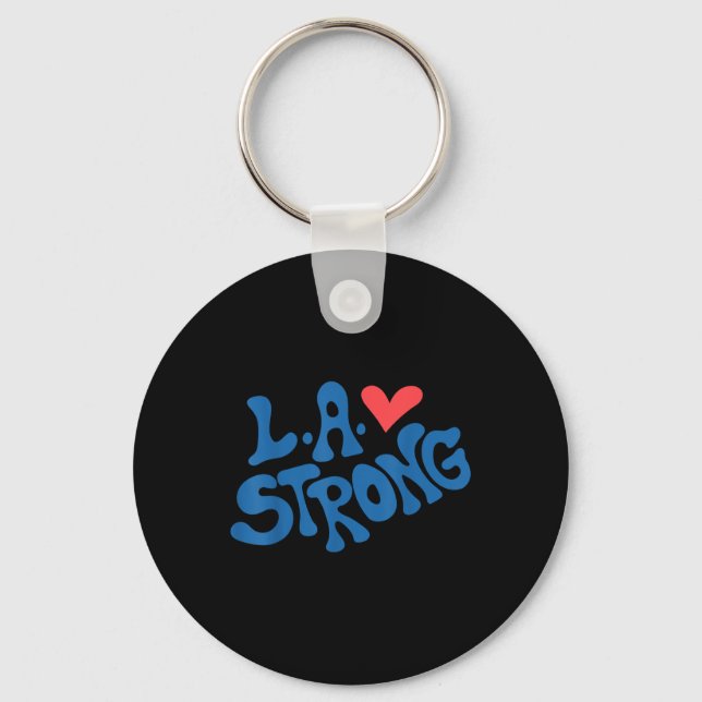 Love La Heart Los Angeles Strong Supportive  Keychain (Front)