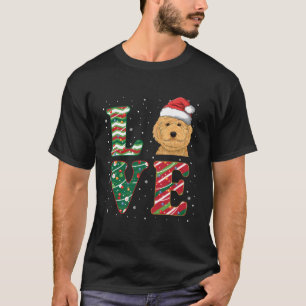 Love Labradoodle Santa Dog Lover Dad Mom Gift For T-Shirt