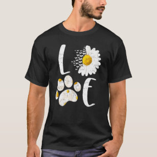 Love Labrador Retriever Costume Dog Paw Daisy Flow T-Shirt