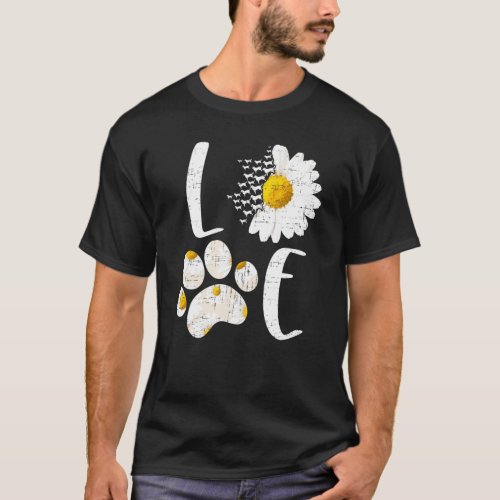 Love Labrador Retriever Costume Dog Paw Daisy Flow T_Shirt