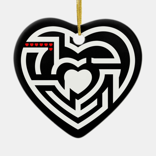 love labyrinth ceramic ornament (Front)