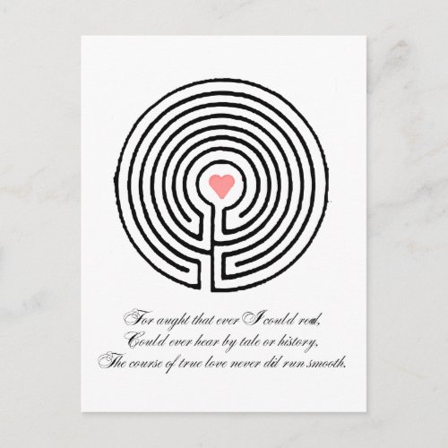 Love labyrinth _ Valentines Day Holiday Postcard