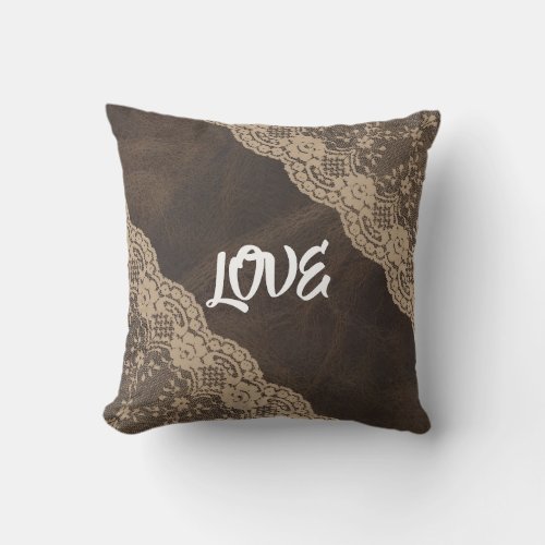  Love Lace Reversible Leather Decorative Pillow