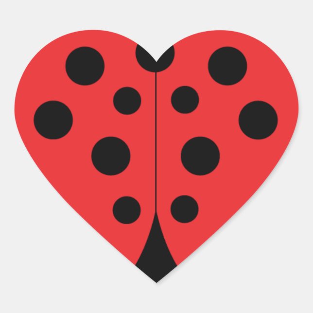 Love Ladybug Heart Sticker (Front)