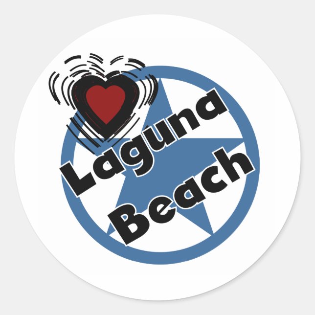 Love Laguna Beach Classic Round Sticker (Front)