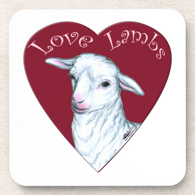 Love Lambs Drink Coaster (Front)