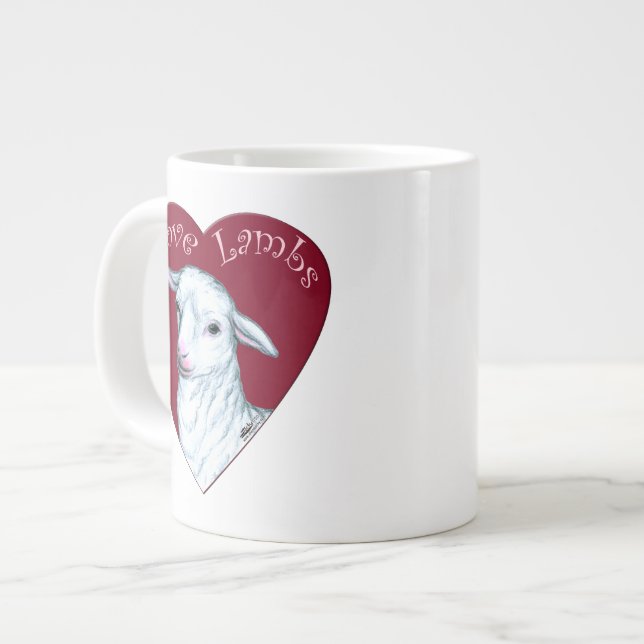 Love Lambs Giant Coffee Mug (Front Left)
