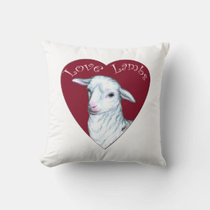 Love Lambs Throw Pillow